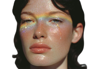 Rainbow Tears Woman V6 Vinyl Car Decal Sticker – Waterproof & UV-Resistant 