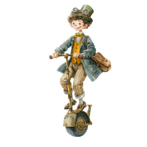 Steampunk Unicycle Rider Vinyl Car Decal Sticker – Waterproof & UV-Resistant Steampunk Unicycle Rider Vinyl Car Decal Sticker – Waterproof & UV-Resistant