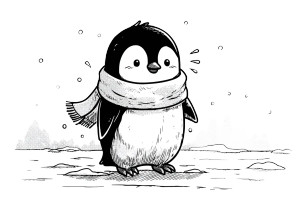 Cute Penguin Scarf Vinyl Car Decal Sticker – Waterproof & UV-Resistant 