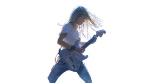 Rock Guitarist Performance V2 Vinyl Car Decal Sticker – Waterproof & UV-Resistant 