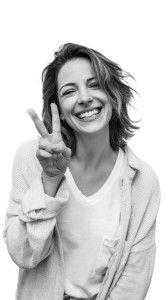 Smiling European Woman V4 Vinyl Car Decal Sticker – Waterproof & UV-Resistant 