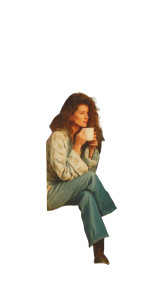 1990S Coffee Woman Vinyl Car Decal Sticker – Waterproof & UV-Resistant 