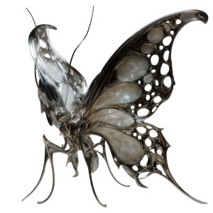 Chrome Butterfly Wings V2 Vinyl Car Decal Sticker – Waterproof & UV-Resistant 