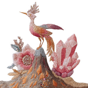 Fire Bird Embroidery Vinyl Car Decal Sticker – Waterproof & UV-Resistant 