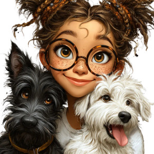 Girl And Terriers Vinyl Car Decal Sticker – Waterproof & UV-Resistant Girl And Terriers Vinyl Car Decal Sticker – Waterproof & UV-Resistant
