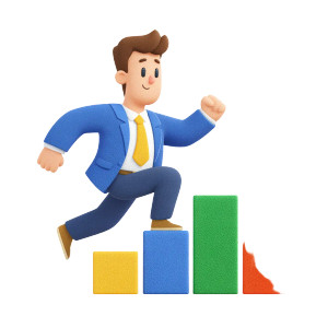 Businessman Climbing Ladder Vinyl Car Decal Sticker – Waterproof & UV-Resistant 