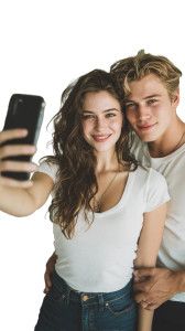 Selfie Couple Vinyl Car Decal Sticker – Waterproof & UV-Resistant Selfie Couple Vinyl Car Decal Sticker – Waterproof & UV-Resistant
