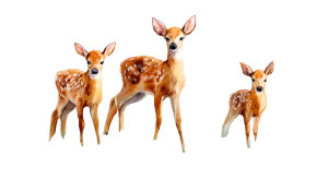 Baby Deer Family Vinyl Car Decal Sticker – Waterproof & UV-Resistant 