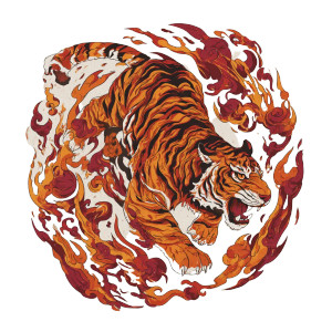 Roaring Tiger Art V2 Vinyl Car Decal Sticker – Waterproof & UV-Resistant 