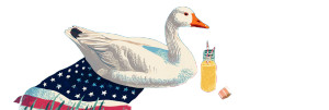 Patriotic Picnic Goose Vinyl Car Decal Sticker – Waterproof & UV-Resistant 