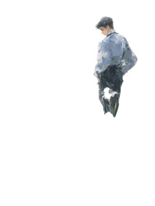 Boy Among Irises Vinyl Car Decal Sticker – Waterproof & UV-Resistant 