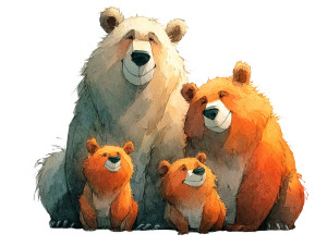 Happy Bear Family Vinyl Car Decal Sticker – Waterproof & UV-Resistant Happy Bear Family Vinyl Car Decal Sticker – Waterproof & UV-Resistant