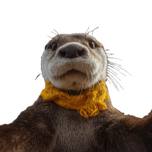 Otter In Scarf Vinyl Car Decal Sticker – Waterproof & UV-Resistant 