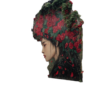 Rose-Haired Anime Beauty Vinyl Car Decal Sticker – Waterproof & UV-Resistant 