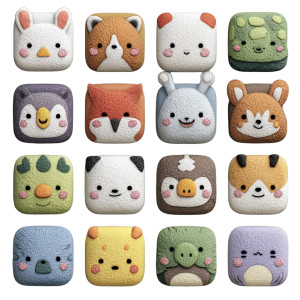 Cute Animal Icons Vinyl Car Decal Sticker – Waterproof & UV-Resistant 