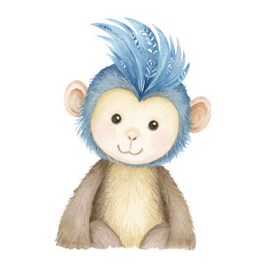 Boho Monkey Portrait Vinyl Car Decal Sticker – Waterproof & UV-Resistant 