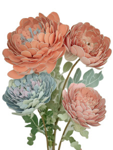 Pastel Peonies Bloom Vinyl Car Decal Sticker – Waterproof & UV-Resistant 