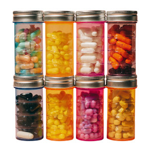 Colorful Pill Bottles Vinyl Car Decal Sticker – Waterproof & UV-Resistant 