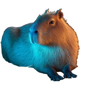 Relaxed Glowing Capybara Vinyl Car Decal Sticker – Waterproof & UV-Resistant 