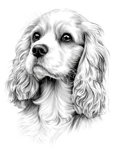Cute Spaniel Sketch Vinyl Car Decal Sticker – Waterproof & UV-Resistant 
