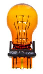 Wagner Long Life 4157 Turn Signal Bulb | Extra Durable Miniature Lamps | Amber Glass | Set Of 2