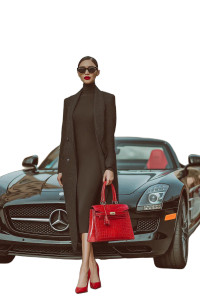 Elegant Woman Mercedes V2 Vinyl Car Decal Sticker – Waterproof & UV-Resistant 