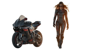 Confident Superbike Rider Vinyl Car Decal Sticker – Waterproof & UV-Resistant 