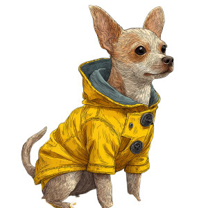 Chihuahua In Raincoat Vinyl Car Decal Sticker – Waterproof & UV-Resistant 