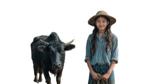 Vietnamese Farm Girl Vinyl Car Decal Sticker – Waterproof & UV-Resistant 
