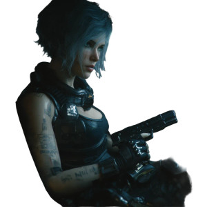 Cyberpunk Armed Woman Vinyl Car Decal Sticker – Waterproof & UV-Resistant 