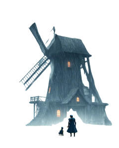 Ancient Windmill Sentinel Vinyl Car Decal Sticker – Waterproof & UV-Resistant 