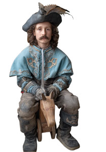 Young Musketeer Boy Vinyl Car Decal Sticker – Waterproof & UV-Resistant 