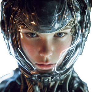 Futuristic Space Woman V4 Vinyl Car Decal Sticker – Waterproof & UV-Resistant 