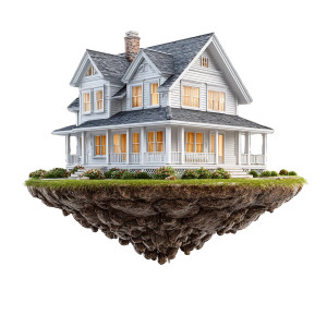 Floating 3D House V2 Vinyl Car Decal Sticker – Waterproof & UV-Resistant 