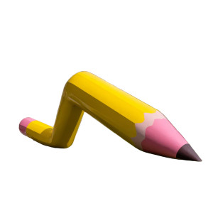 Playful Pencil Sculpture Vinyl Car Decal Sticker – Waterproof & UV-Resistant 