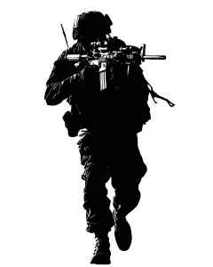 Silhouette Soldier Aiming Vinyl Car Decal Sticker – Waterproof & UV-Resistant Silhouette Soldier Aiming Vinyl Car Decal Sticker – Waterproof & UV-Resistant