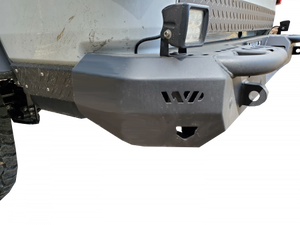 Warrior MOD Rear Bumper | Fits 2020-2023 Jeep Gladiator JT | Heavy-Duty Steel, Durable Powder Coat, D-Ring Mounts, Bolt-On, With Bottle Opener, Trailer Wire Port, Integrated Tube Step