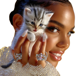 Kitten On Finger V2 Vinyl Car Decal Sticker – Waterproof & UV-Resistant 