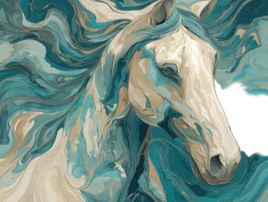Fluid Art Horse Vinyl Car Decal Sticker – Waterproof & UV-Resistant Fluid Art Horse Vinyl Car Decal Sticker – Waterproof & UV-Resistant