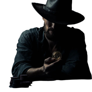 Mysterious Bitcoin Cowboy Vinyl Car Decal Sticker – Waterproof & UV-Resistant 