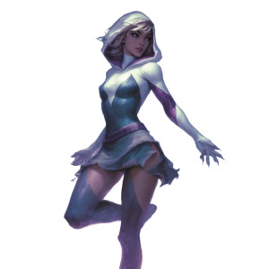 Spider-Gwen Dynamic Pose Vinyl Car Decal Sticker – Waterproof & UV-Resistant 