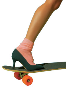 Skateboarding Woman V5 Vinyl Car Decal Sticker – Waterproof & UV-Resistant 