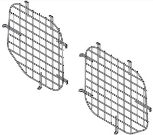 Durable Rear Van Door Window Guard Set for 2014-2022 Ford Transit Connect | Black Steel, Powder Coated, Van Window Screens