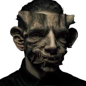 Grotesque Masked Portrait Vinyl Car Decal Sticker – Waterproof & UV-Resistant 
