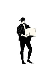 Man Moving Box Vinyl Car Decal Sticker – Waterproof & UV-Resistant 