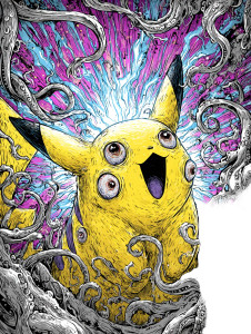 Cosmic Horror Pikachu Vinyl Car Decal Sticker – Waterproof & UV-Resistant 