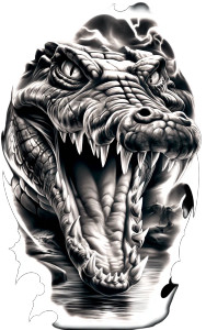 Hyperrealistic Crocodile Tattoo Vinyl Car Decal Sticker – Waterproof & UV-Resistant Hyperrealistic Crocodile Tattoo Vinyl Car Decal Sticker – Waterproof & UV-Resistant