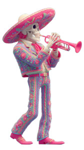 Mariachi Skull Trumpeter V2 Vinyl Car Decal Sticker – Waterproof & UV-Resistant 