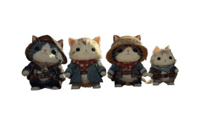 Pirate Chibi Cats Vinyl Car Decal Sticker – Waterproof & UV-Resistant 