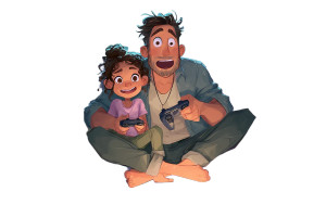 Dad And Child Gaming Vinyl Car Decal Sticker – Waterproof & UV-Resistant Dad And Child Gaming Vinyl Car Decal Sticker – Waterproof & UV-Resistant